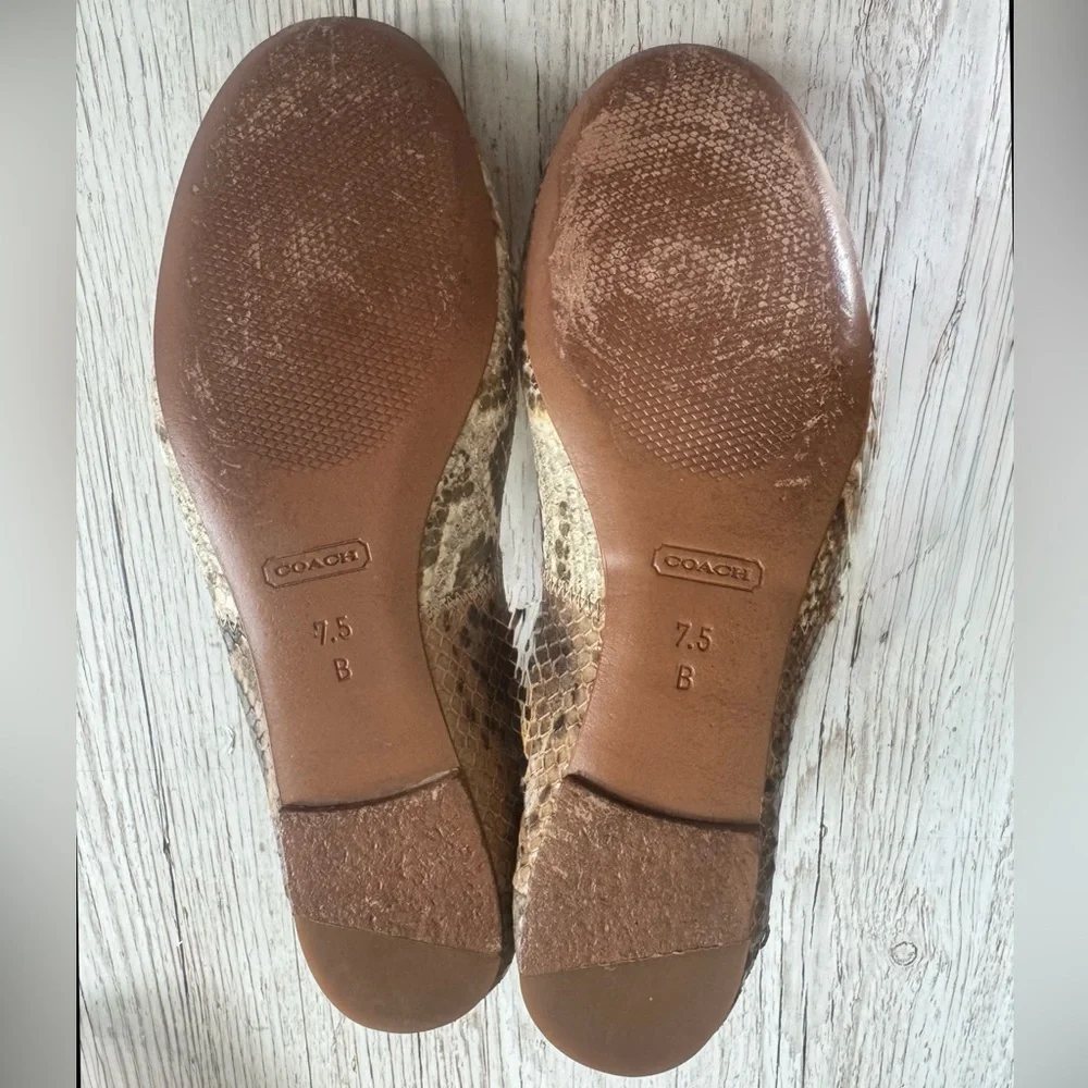 Coach Annabelle Patchwork Exotic Snakeskin Embossed Leather Ballet Flats 7.5 B